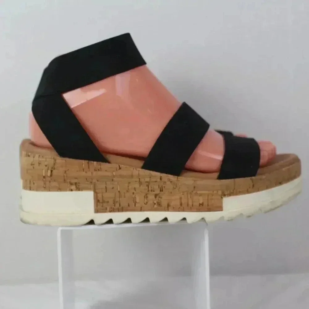 STEVE MADDEN ladies cork wedge heels size 6.5M